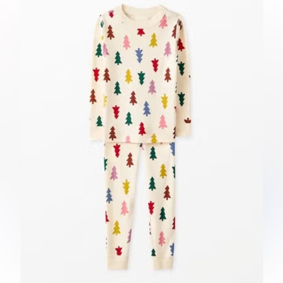 Hanna Andersson Christmas Tree PJs kids size 12 - Picture 1 of 14